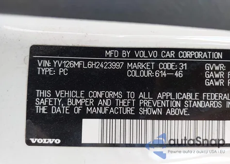 2017 Volvo S60 T5 Dynamic z USA, uszkodzony, nr VIN YV126MFL6H2423997